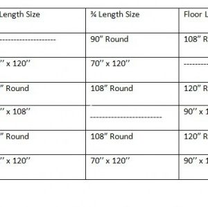 Linen Sizing Chart Archives - ABC Weddings