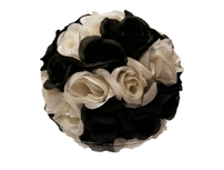 Flower Ball Black and White 9”